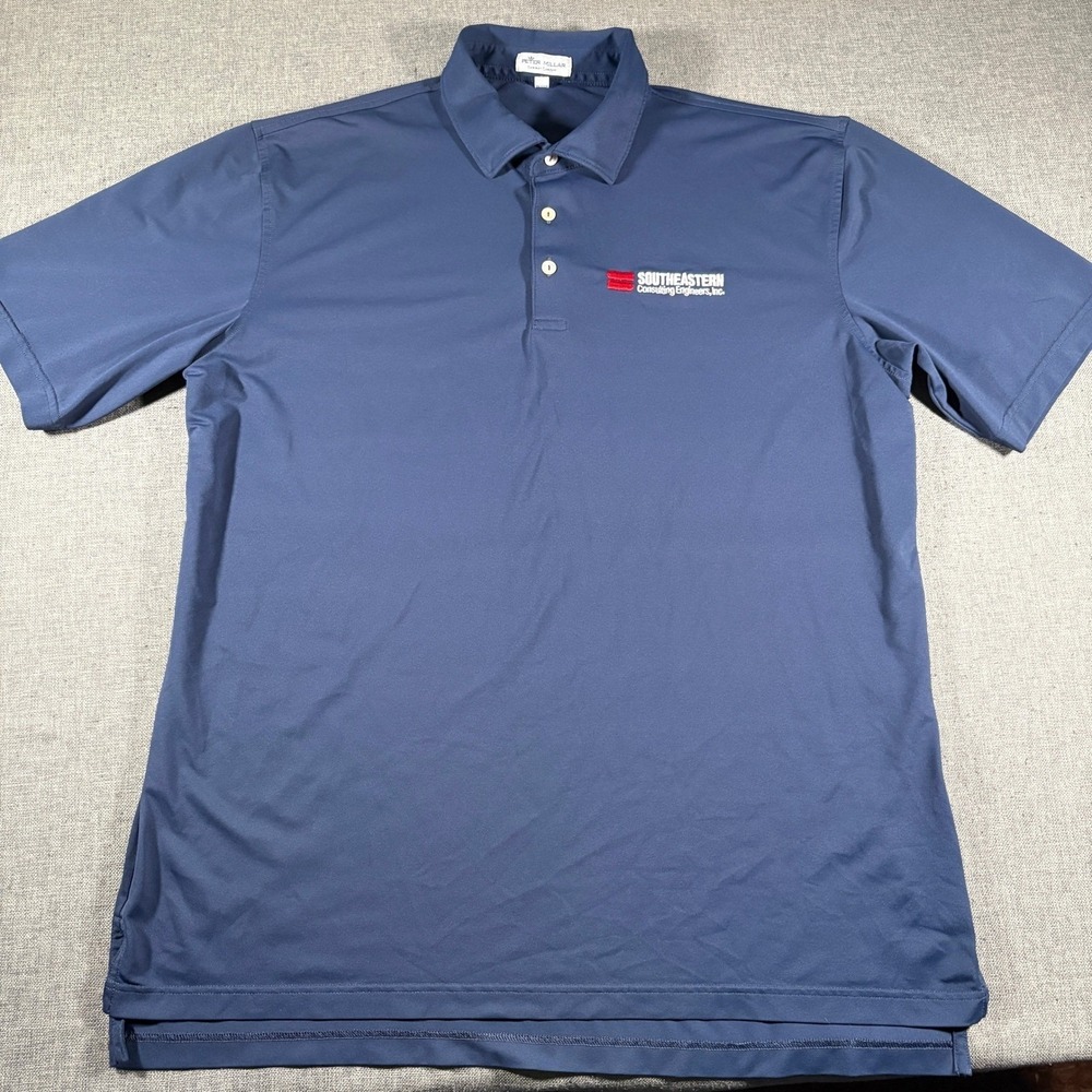 Peter Millar Polo Shirt Mens XL Navy‎ Blue Summer Comfort Lightweight Stretch